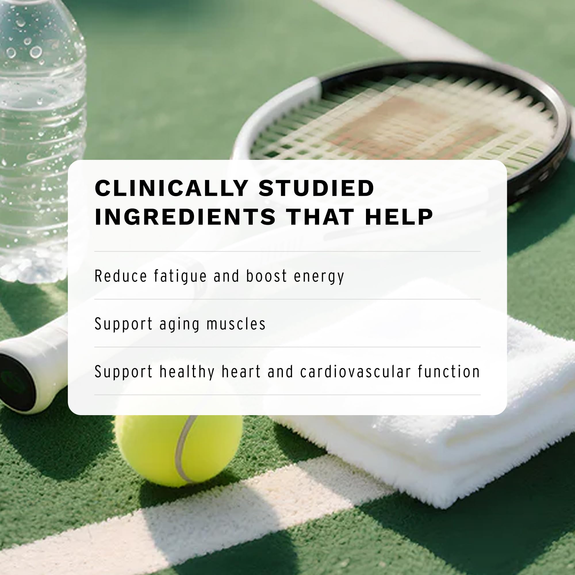 EVIDENT WELLNESS Ageless Energy with CoQ10 and taurine ingredients for energy support.
