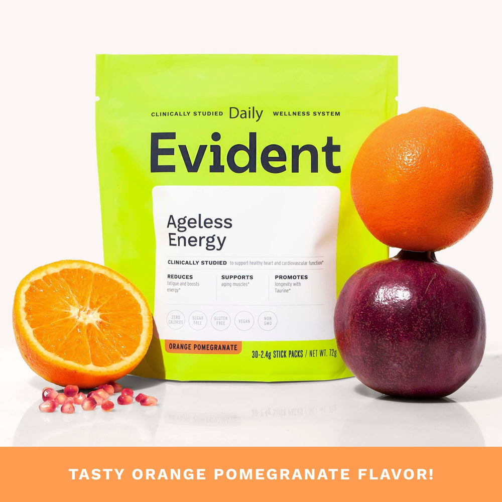 EVIDENT WELLNESS Ageless Energy being poured into water for easy mix.