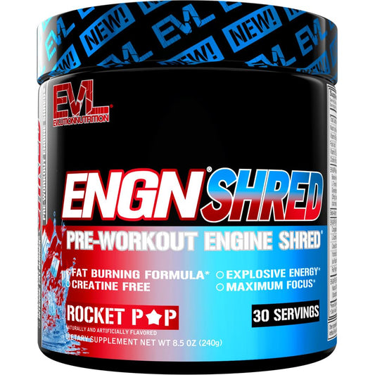 EVL ENGN Shred Rocket Pop bottle ready for sustained workout energy.