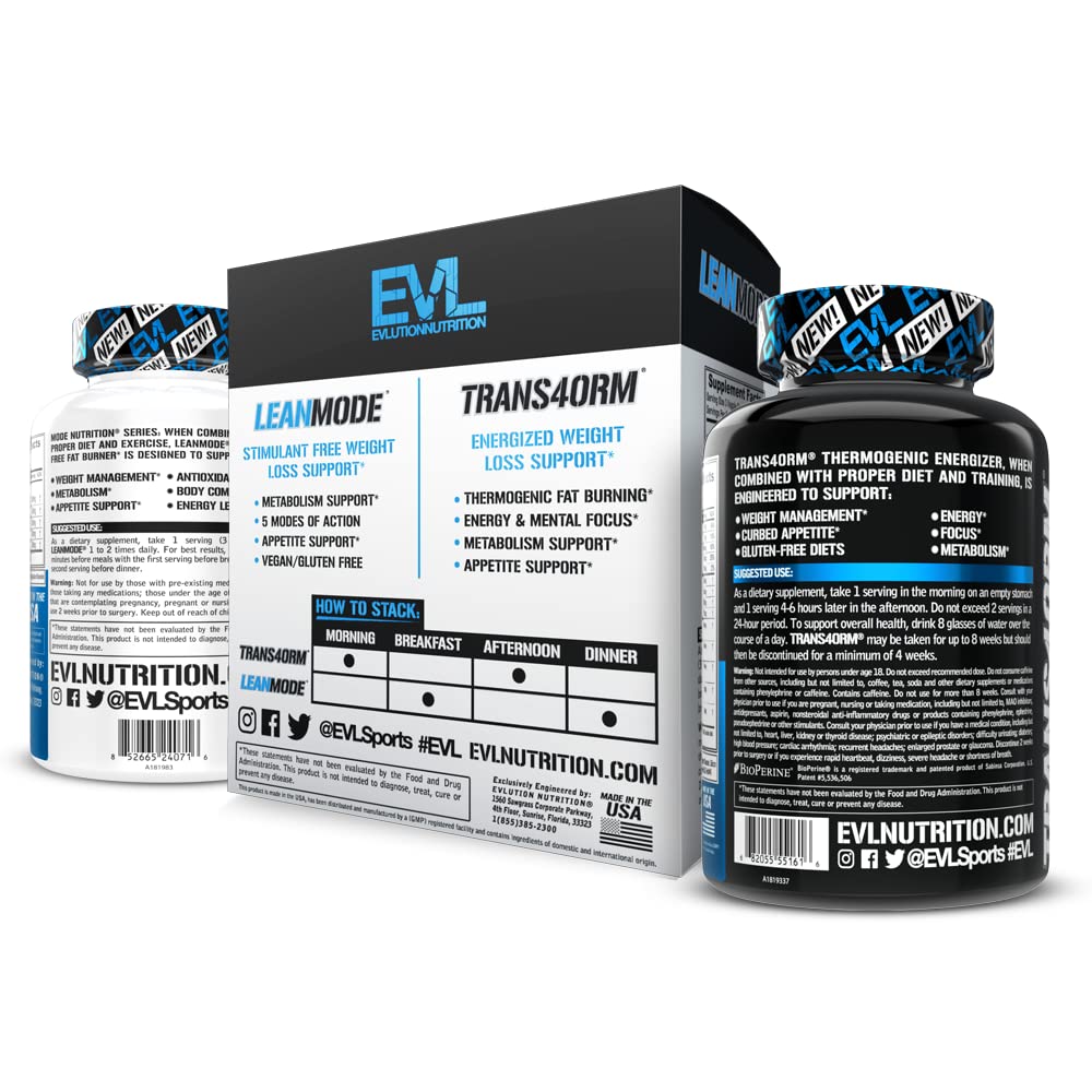 Evlution weight loss stack ingredients list shows transparency and premium components.
