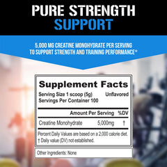 EVL Creatine5000 unflavored powder poured into water bottle