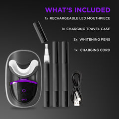 EVO whitening pens collection shows enamel-safe gel for precise application.