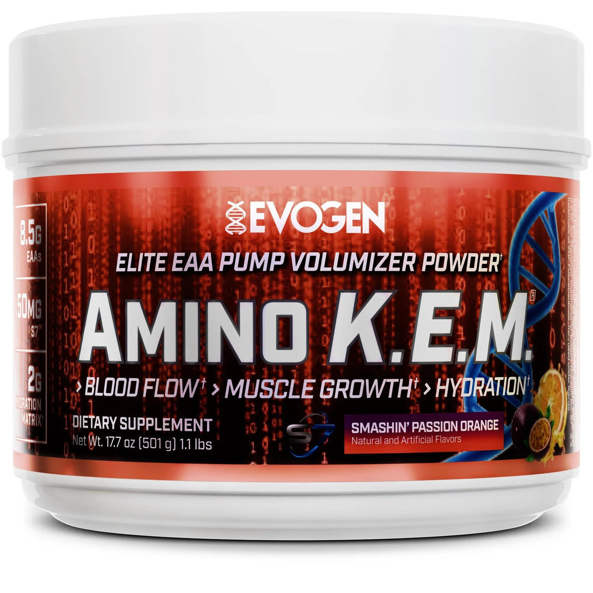 Evogen Amino KEM bottle pour showing hydration during training
