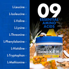 Evogen Amino K.E.M. post-workout scene suggesting recovery support.
