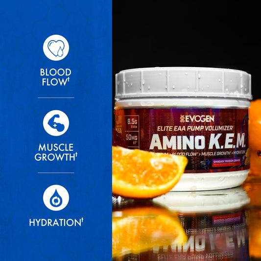 A Evogen Amino KEM scoop for quick mixing before workouts