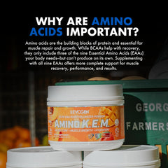 Evogen Amino K.E.M. hydration closeup highlights electrolyte-friendly formula