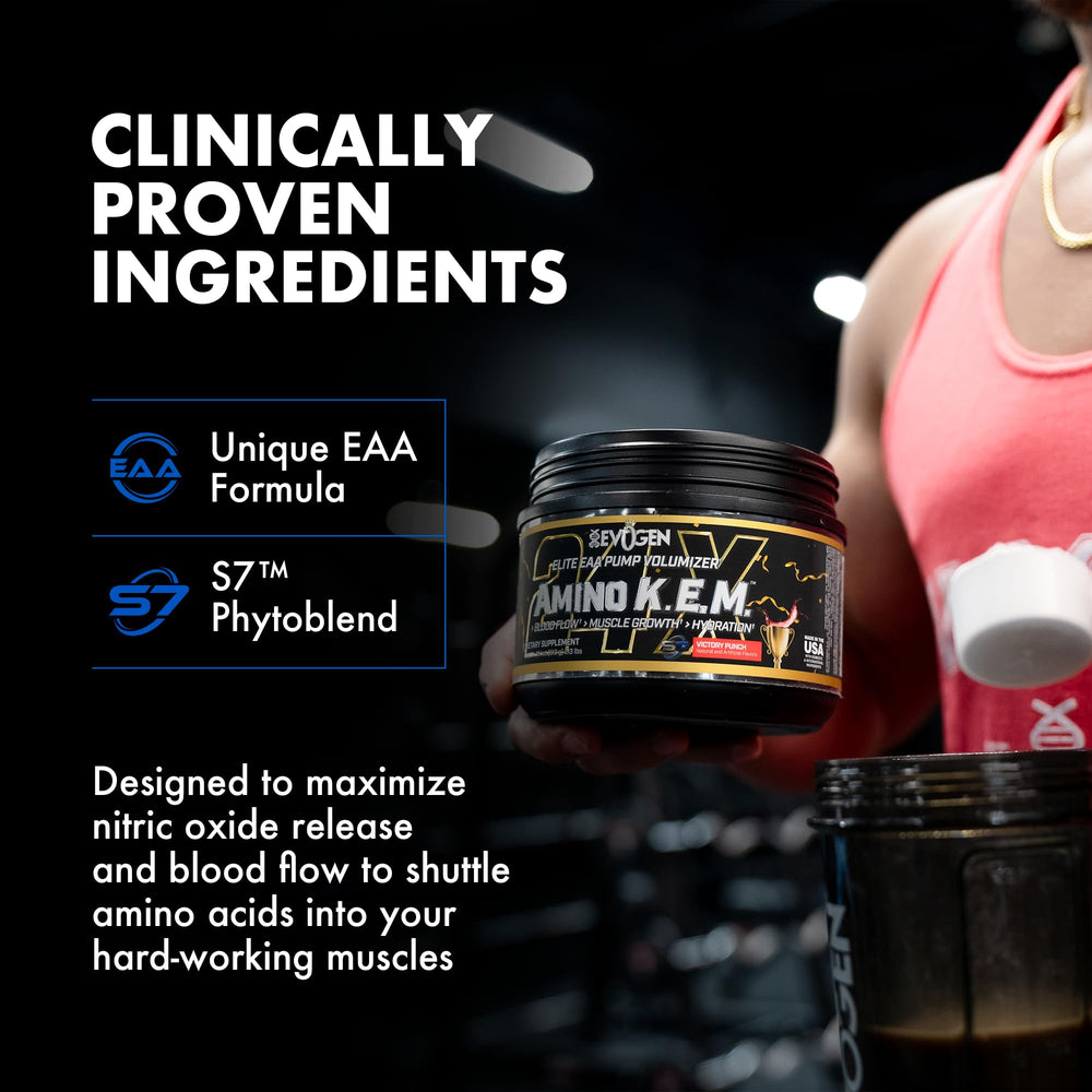 Evogen Amino K.E.M. nozzle-pour enables clean, accurate dosing for consistency.