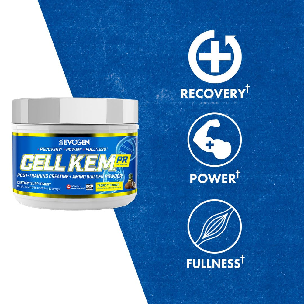 Close-up of NO3T creatine nitrate in Evogen Cell K.E.M. PR V2 supporting improved blood flow.