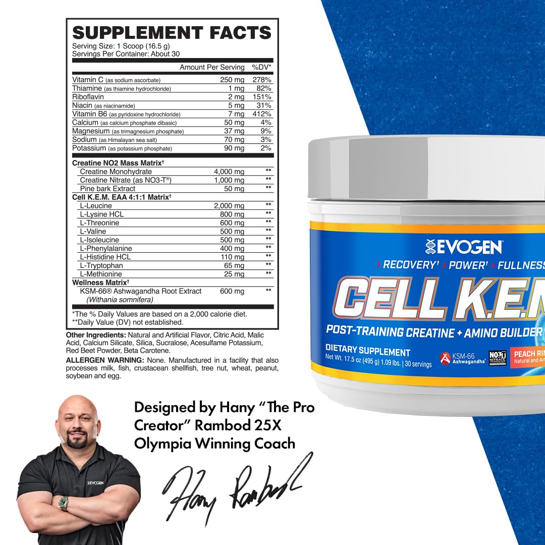 Evogen Cell K.E.M. PR V.2 prepared shake in peach rings flavor
