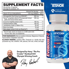 Evogen Evoboost-T capsules close-up highlighting a clean wellness design and recovery potential.