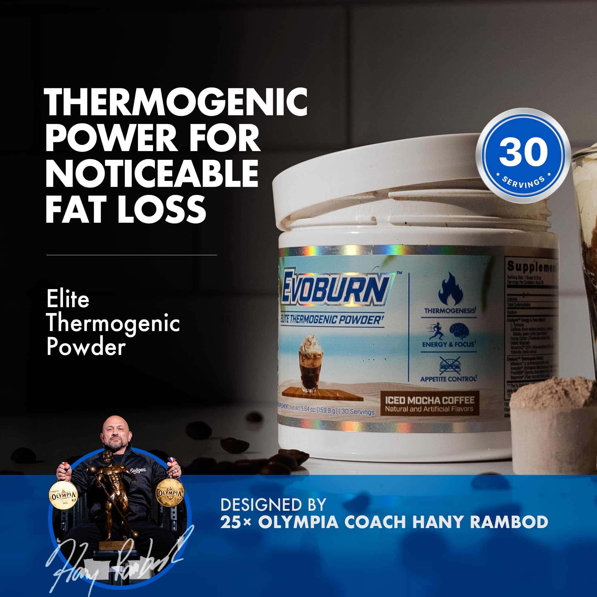 Evogen Evoburn ingredients panel close-up with BioPerine and MitoBurn