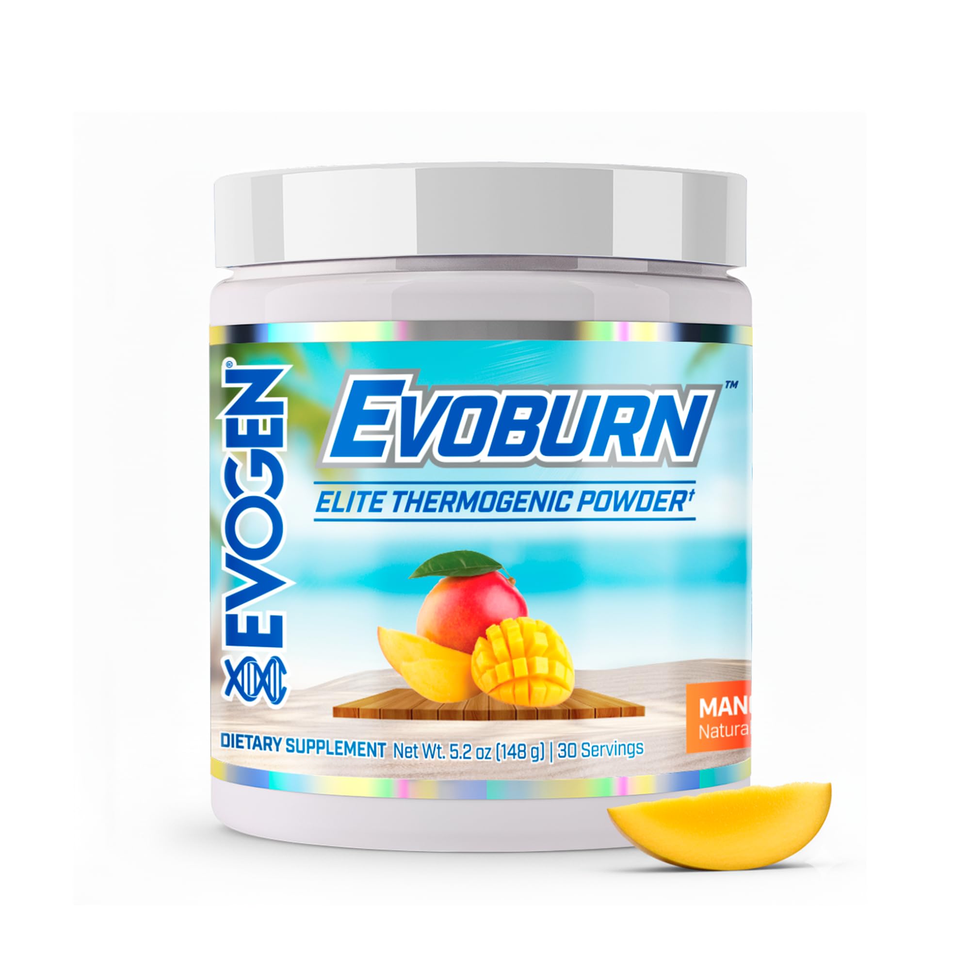 Evogen Evoburn mango bottle front view for daily energy and focus