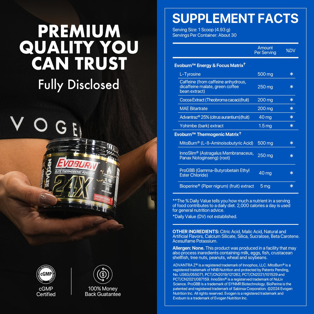 Evogen Evoburn Victory Punch packaging conveys flavor and focused energy.