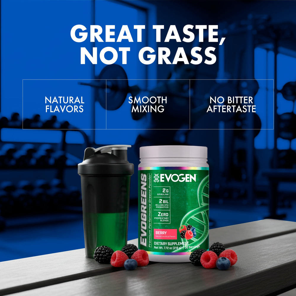 Evogen Evogreens berry glass mix ready-to-drink shake