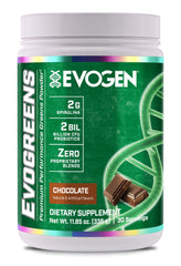 Evogen Evogreens chocolate bottle ready for a quick daily greens boost.