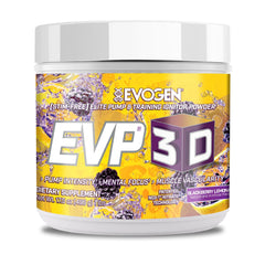 Evogen EVP-3D bottle closeup showing pump-focused formula for workouts.