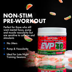 Close-up of EVP 3D label highlighting NO3-T and L-Citrulline for pump.