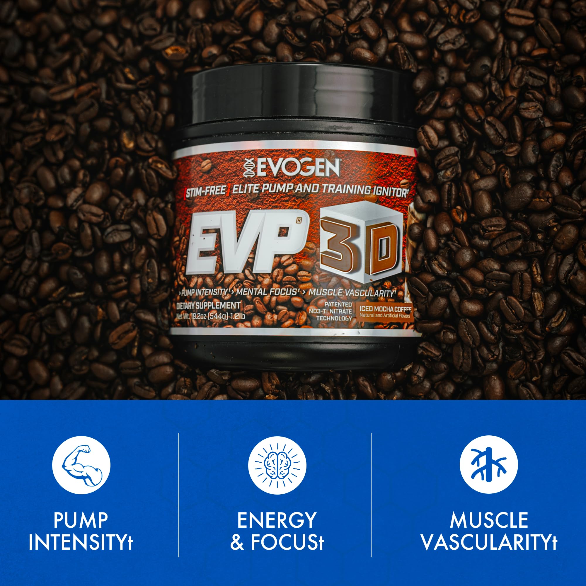 Evogen EVP 3D mixing glass with a ready-to-drink appearance.