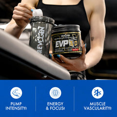 Evogen EVP 3D packaging box communicates 40 servings and a clean ingredient profile