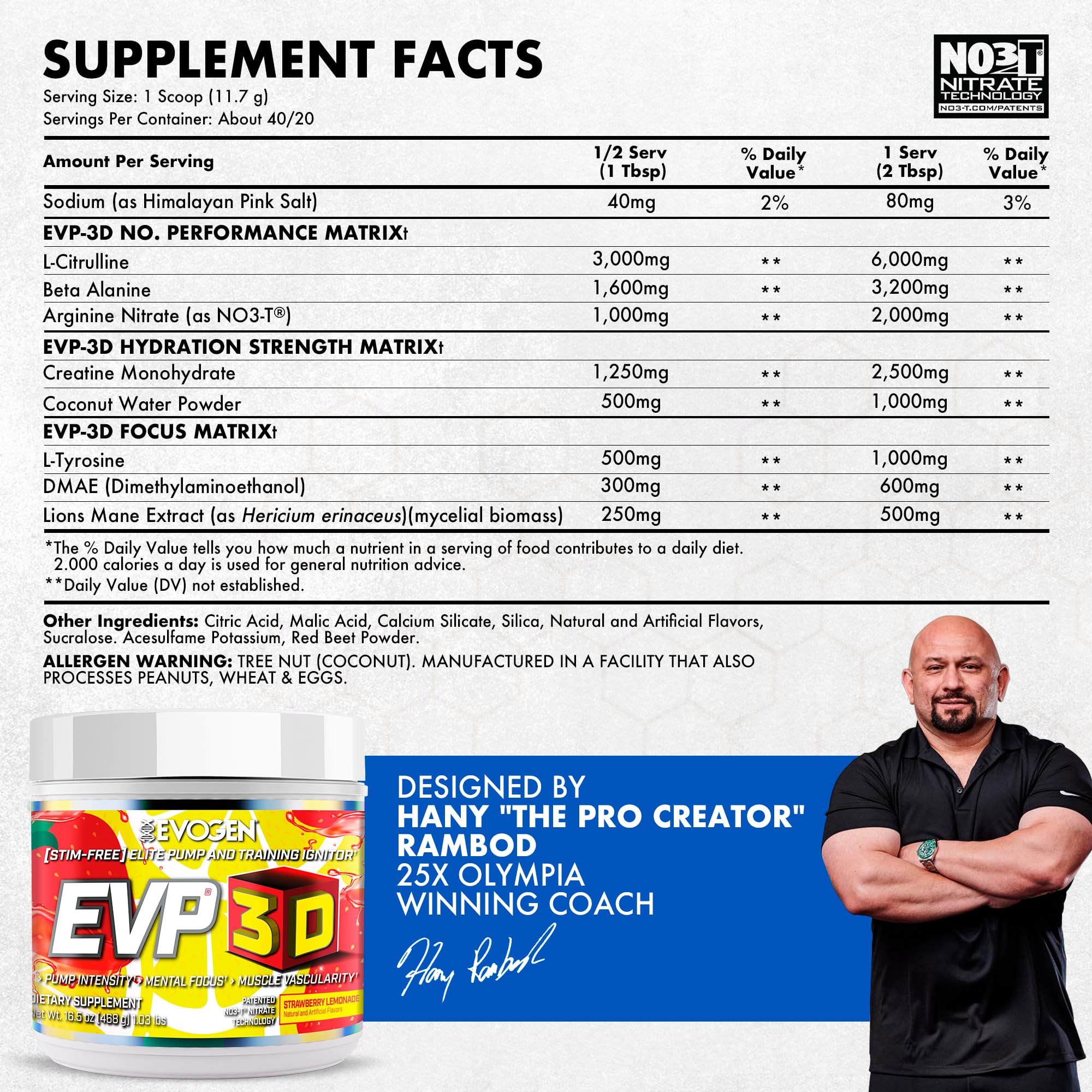 Measuring scoop for Evogen EVP 3D showing precise stimulant‑free dose