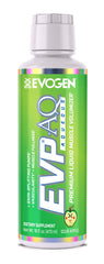 Evogen EVP AQ bottle closeup for improved hydration and muscle fullness during workouts