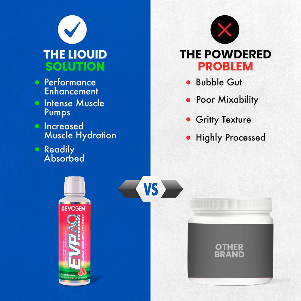Evogen EVP AQ watermelon flavor splash conveys refreshing training experience.