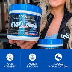 Evogen EVP Xtreme NO scoop ready to mix for pre-workout energy.