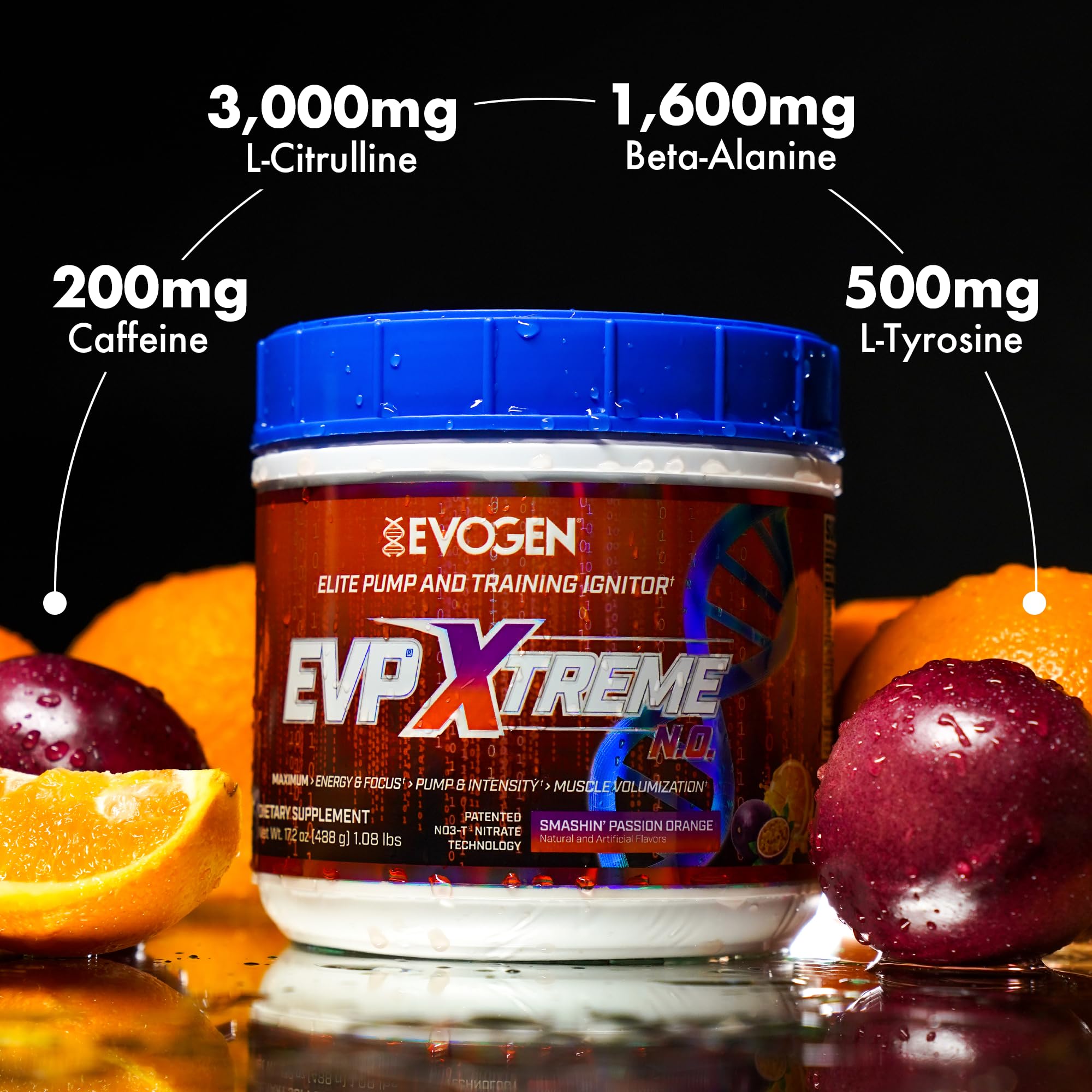 Evogen EVP Xtreme NO creatine hydration highlight hints fullness.