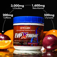Evogen EVP Xtreme NO creatine hydration highlight hints fullness.