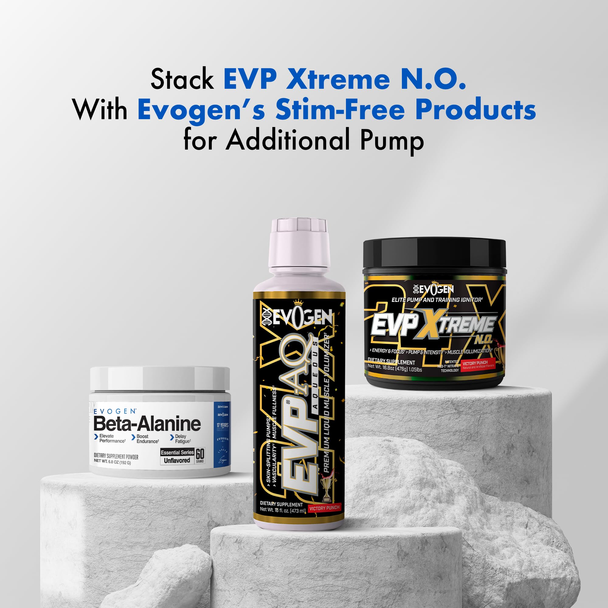Product packaging shot of Evogen EVP Xtreme NO, signaling pro-designed formula.