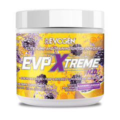 Evogen EVP Xtreme NO tub label for intense workouts and focus.