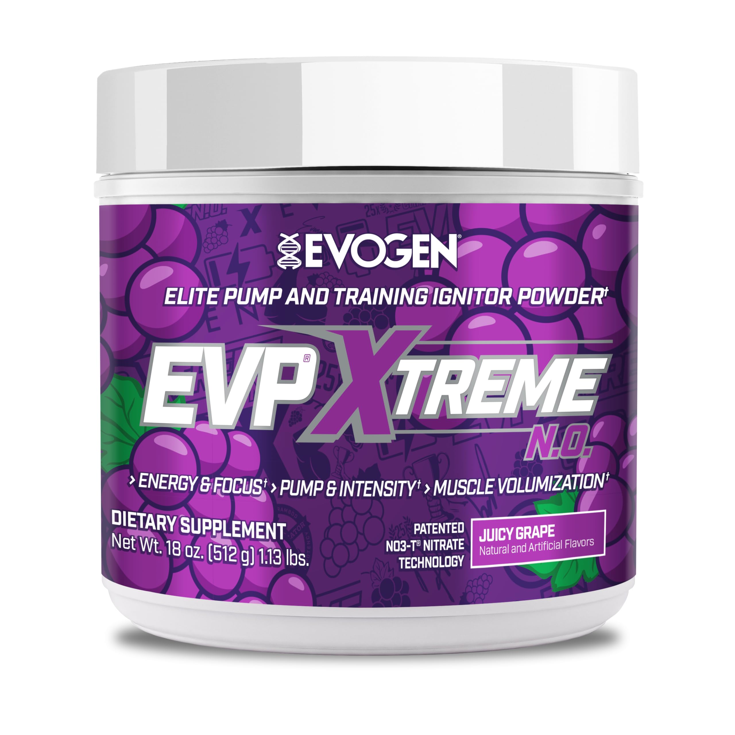 Evogen EVP Xtreme NO pump visual highlighting enhanced vascularity during training.