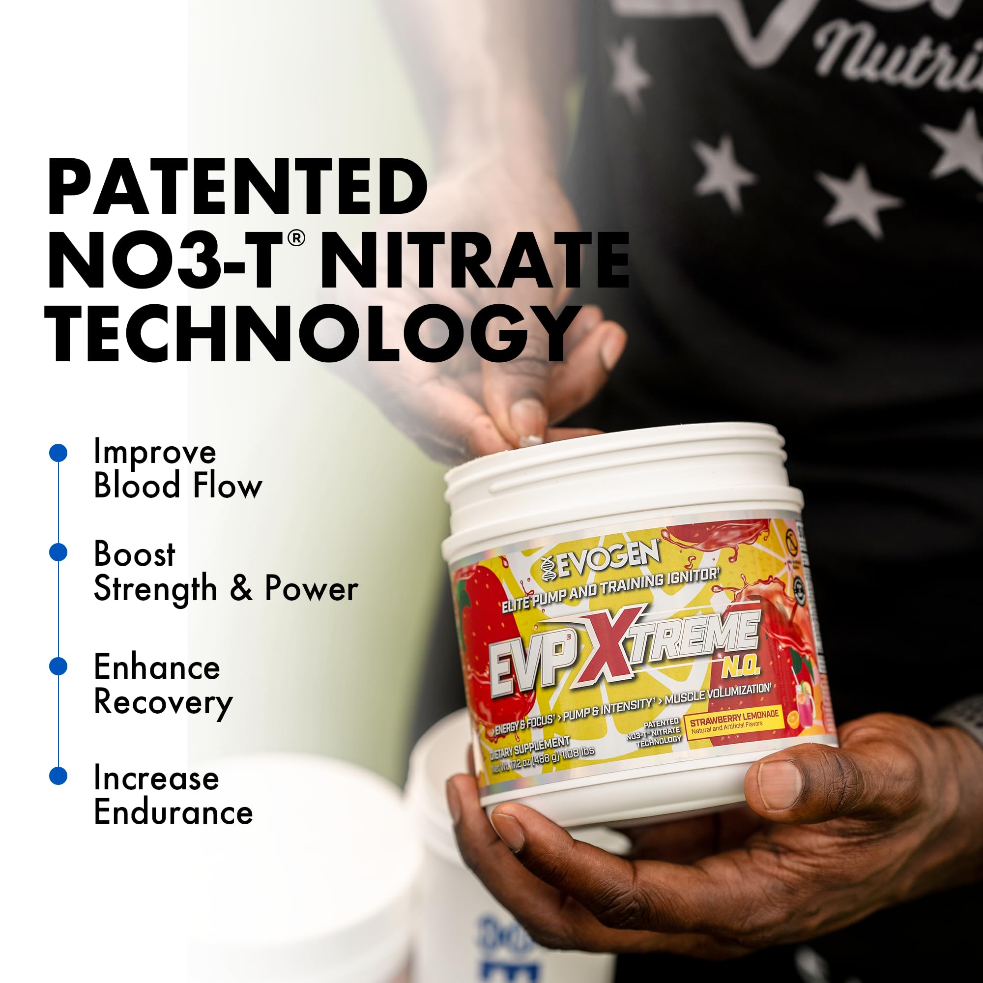 Evogen EVP Xtreme NO label close-up highlighting key ingredients