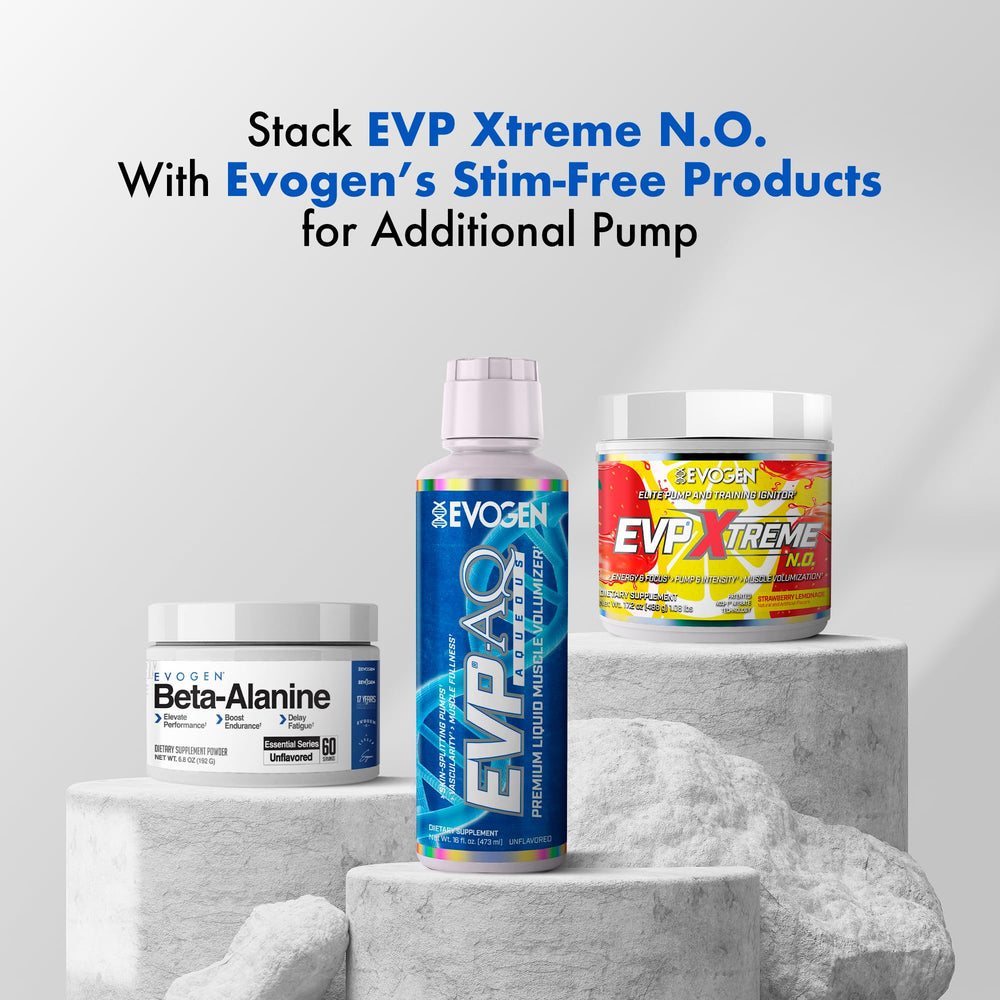 Evogen EVP Xtreme NO prepared strawberry lemonade beverage in a glass
