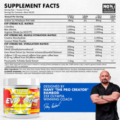 Evogen EVP Xtreme NO scoop with powder ready to mix before training