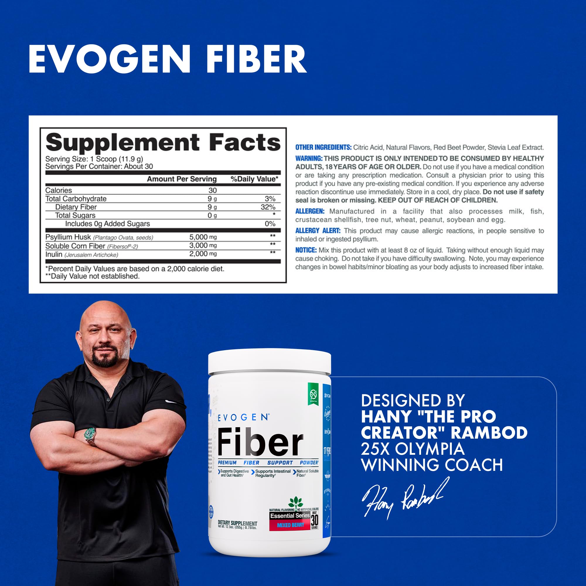 Evogen Fiber powder dissolving in water demonstrates convenient use for daily digestion support.