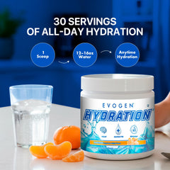 Evogen Hydration electrolyte blend close-up highlighting minerals for hydration balance