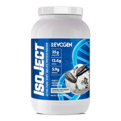 Evogen Isoject bottle-front display suitable for post-workout shakes.