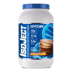 Evogen Isoject bottle pour demonstrates ultra-pure whey for fast absorption during workouts.