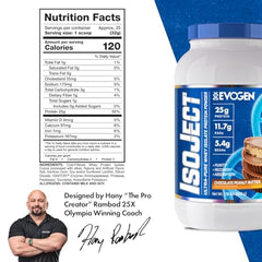 Evogen Isoject chocolate peanut butter shake shows smooth texture for versatile recipes.