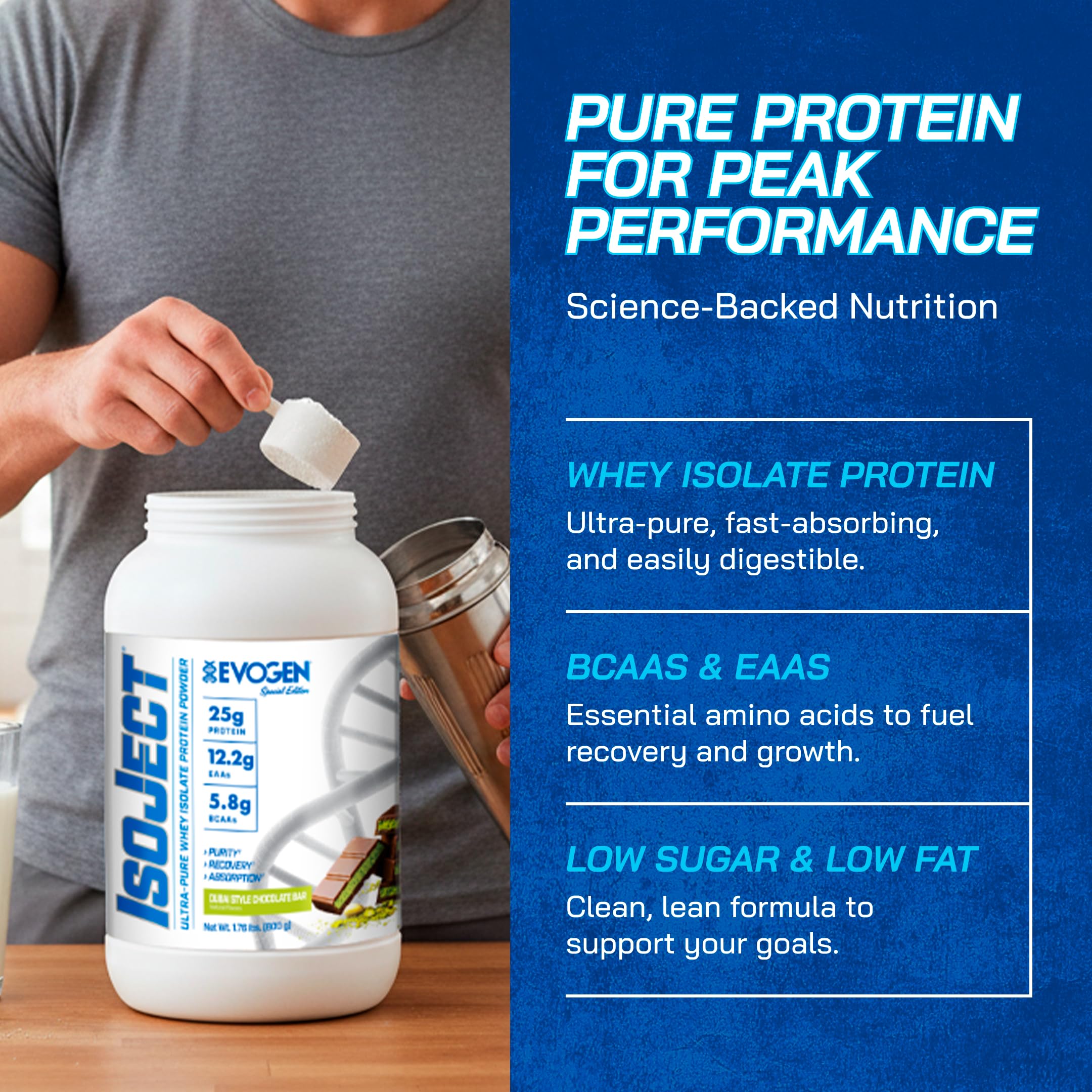 Evogen Isoject shake-ready mix in a bottle for versatile recipes