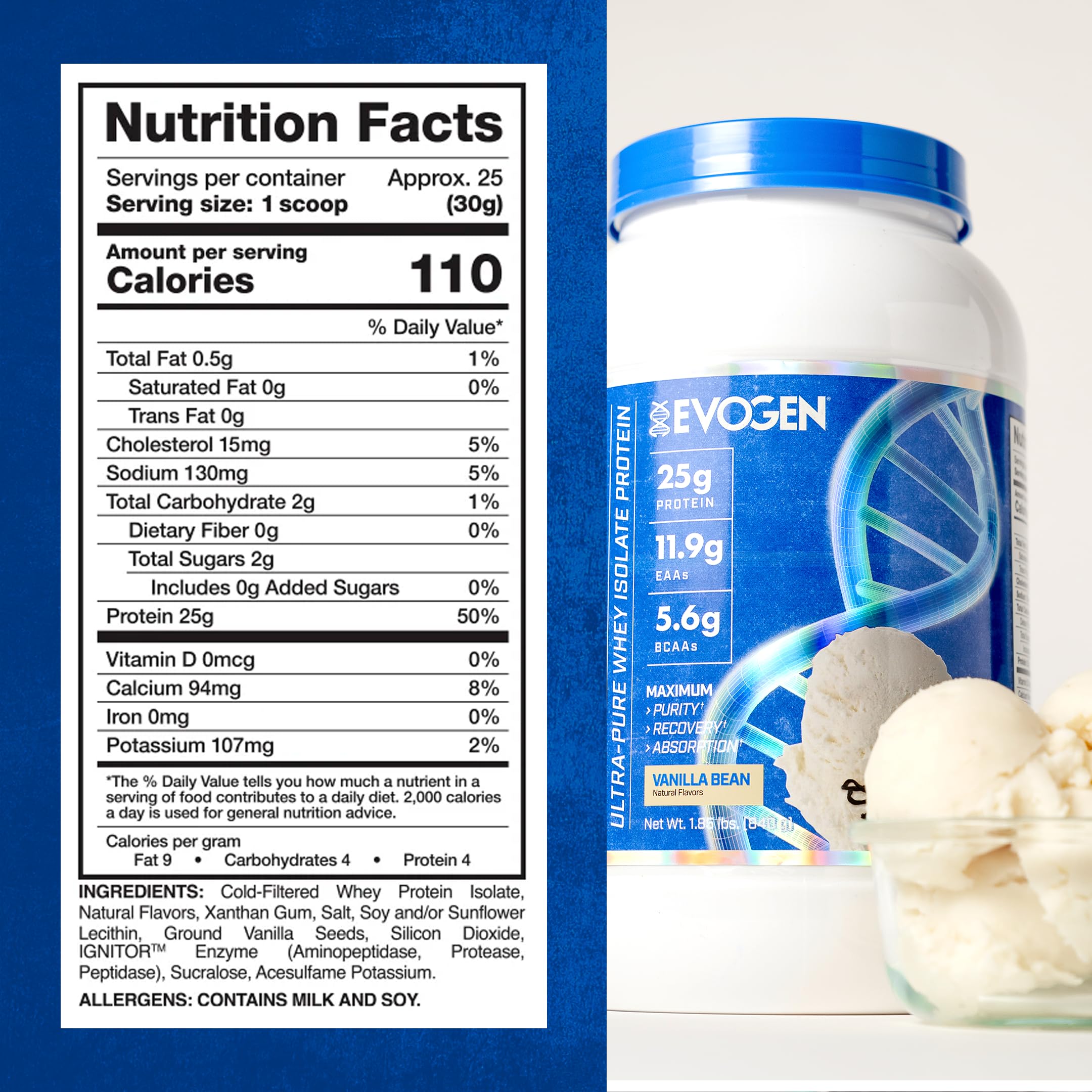 Isoject label detailing ingredients and nutrition for informed choices.