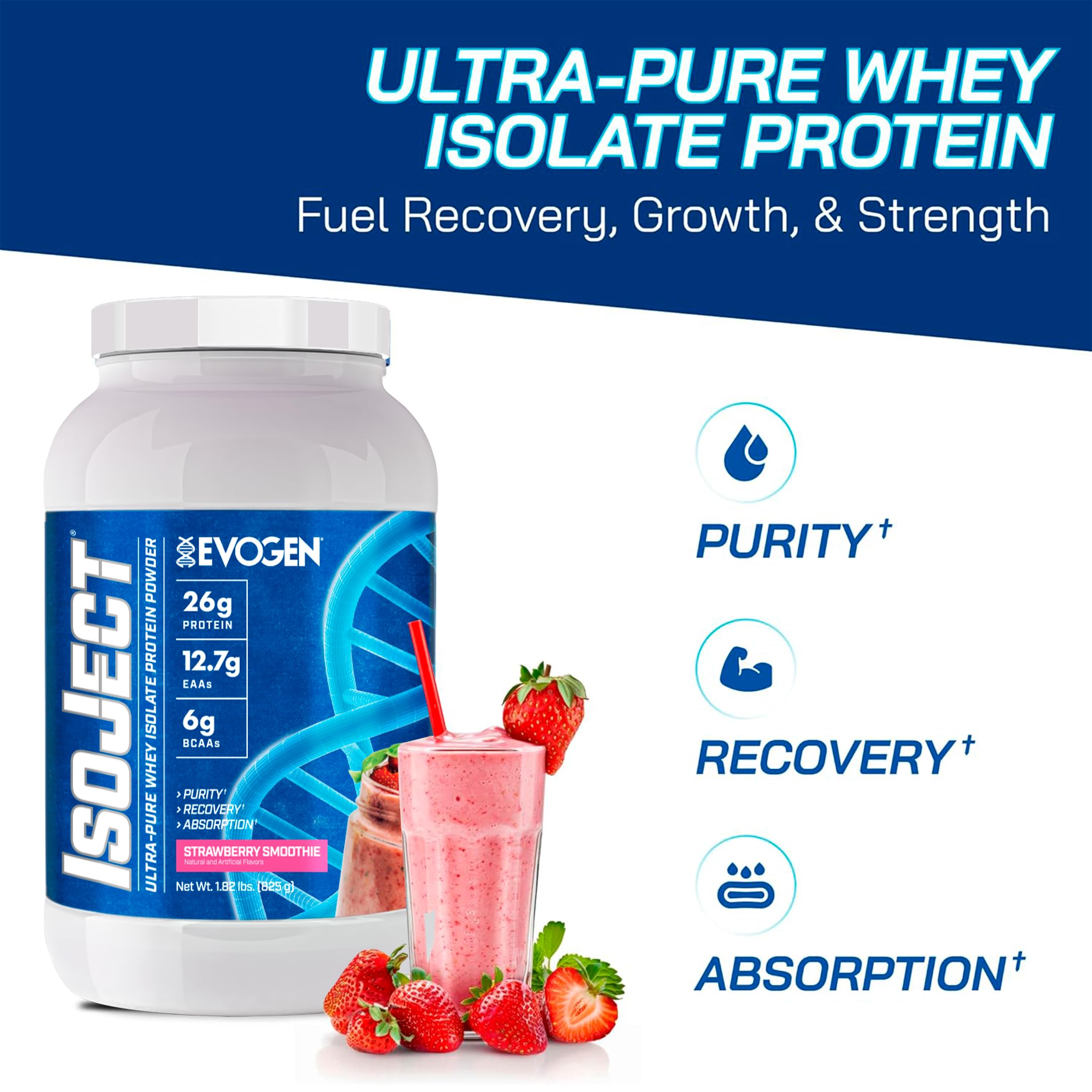 Evogen Isoject tub closeup showcases clean formula ideal for easy digestion