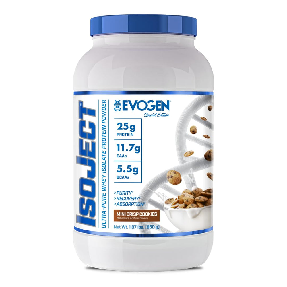 Evogen Isoject whey protein isolate bottle for fast absorption