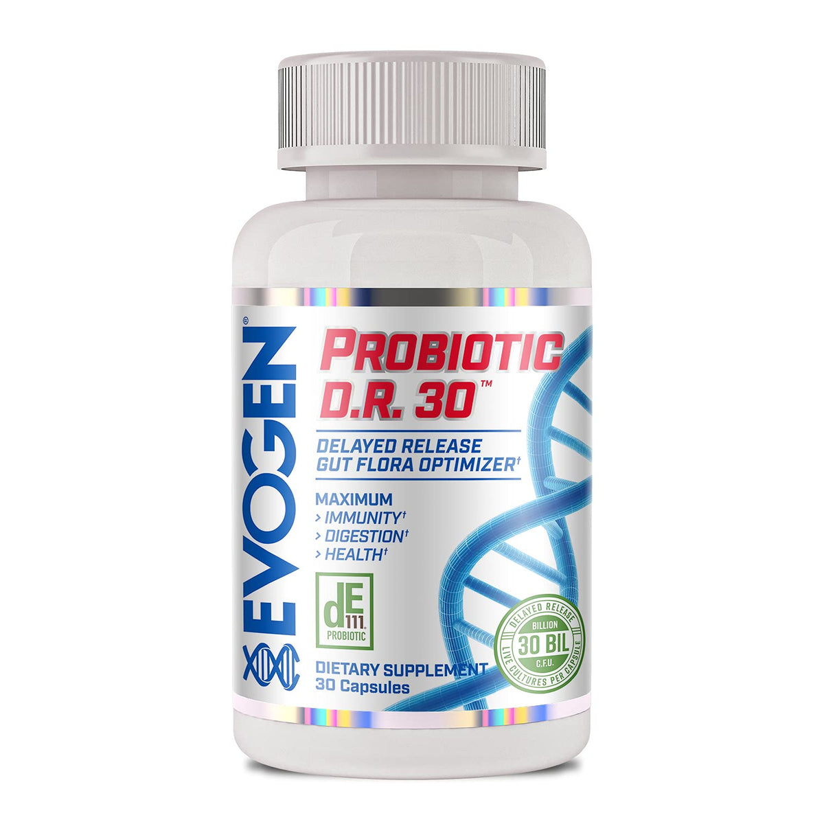 Evogen Probiotic D.R. 30 bottle for daily immune support and digestion