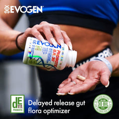 Scientific DE111 strain indicated on Evogen Probiotic D.R. 30 packaging