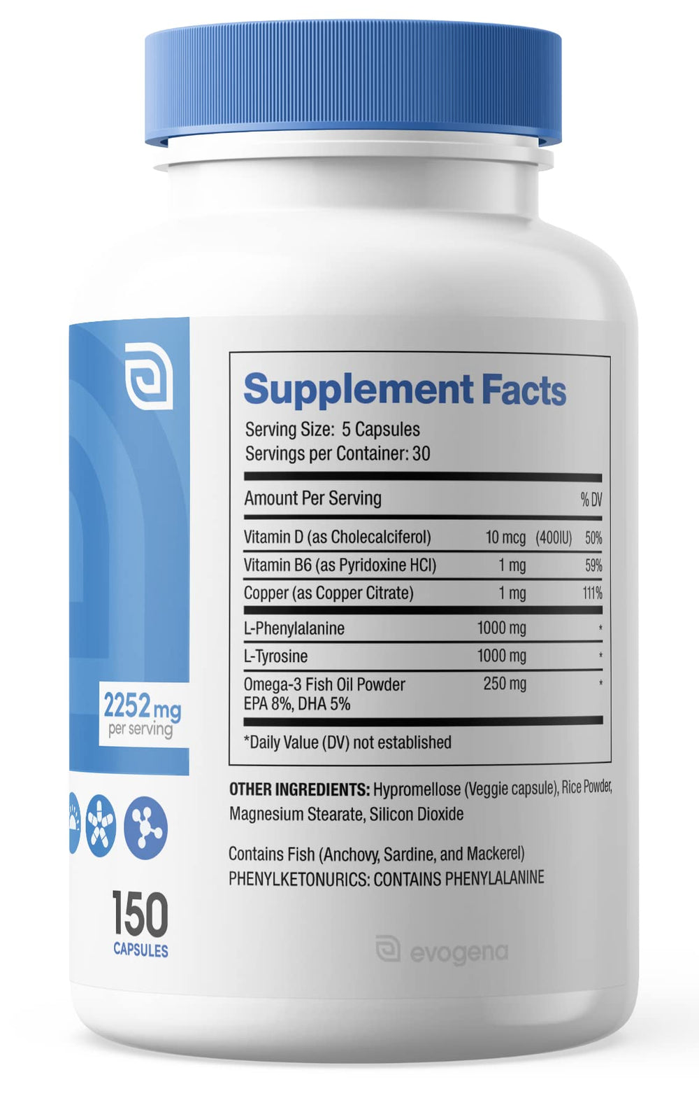 Evogena Dermatin omega-3 feature shot supporting skin barrier function.