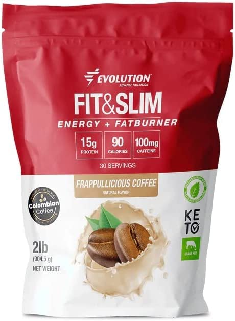 Evolution Advance Fit & Slim bottle highlights grass-fed whey for convenient, keto-friendly nutrition.