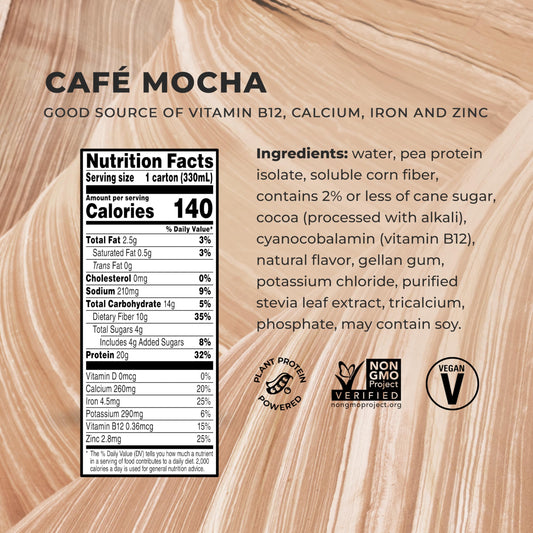 Evolve Café Mocha shake pour highlights dairy-free nourishment on the go.