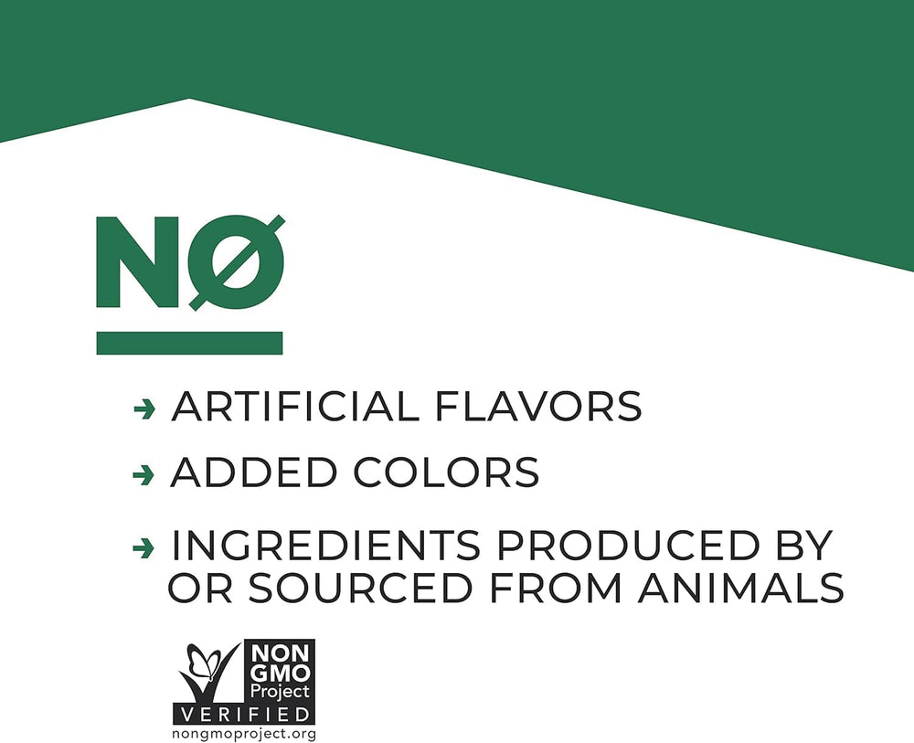 Evolve Plant-based protein shake ingredients panel; gluten-free dairy-free soy-free non-GMO.